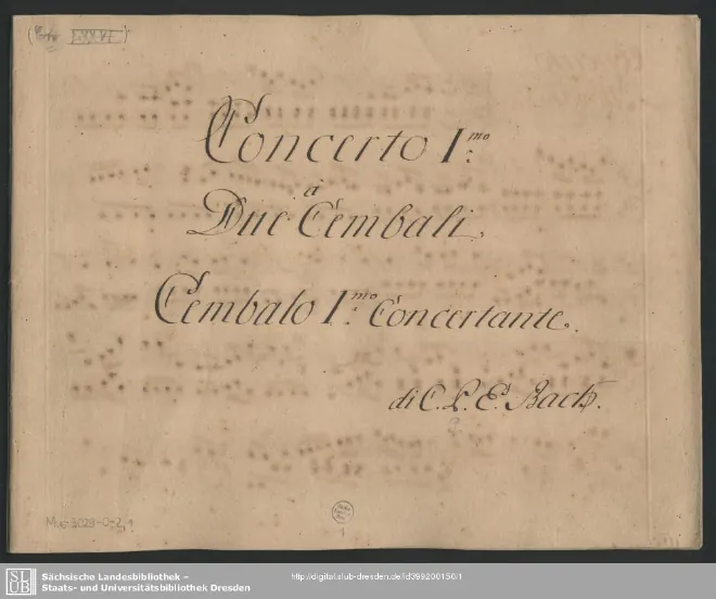 First page of Harpsichord Concerto in F major