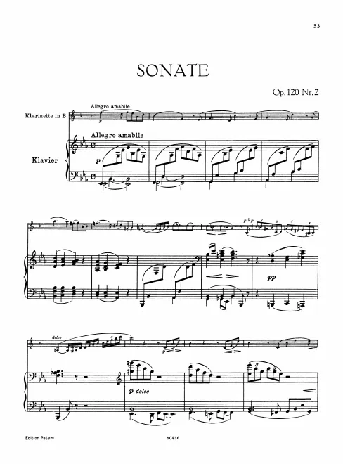 First page of Clarinet Sonata No.2