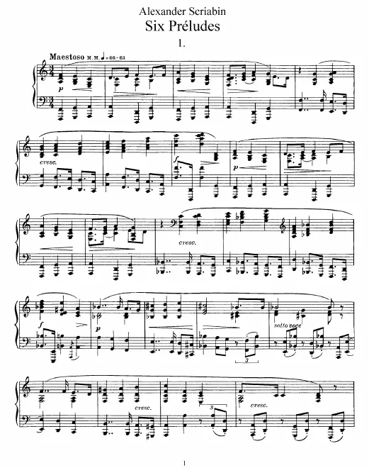 First page of 6 Preludes