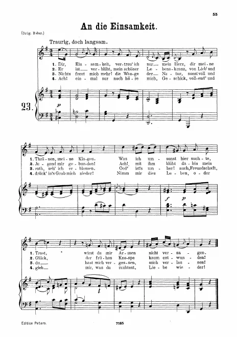 First page of An die Einsamkeit