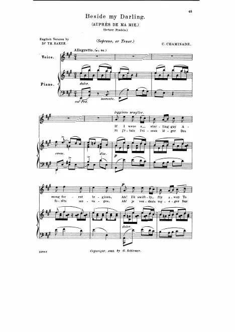 First page of Auprès de ma mie