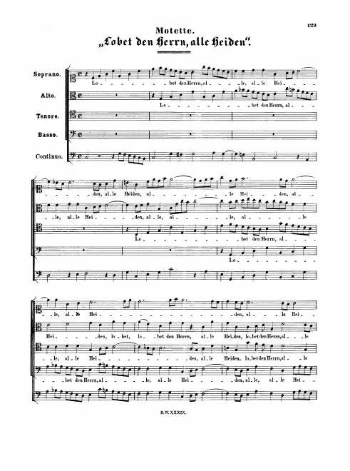 First page of Lobet den Herrn, alle Heiden