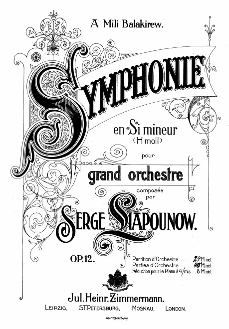First page of Symphonie en Si mineur, pour grand orchestre