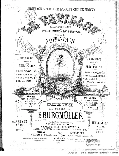 First page of Valse de salon sur 'Le papillon'