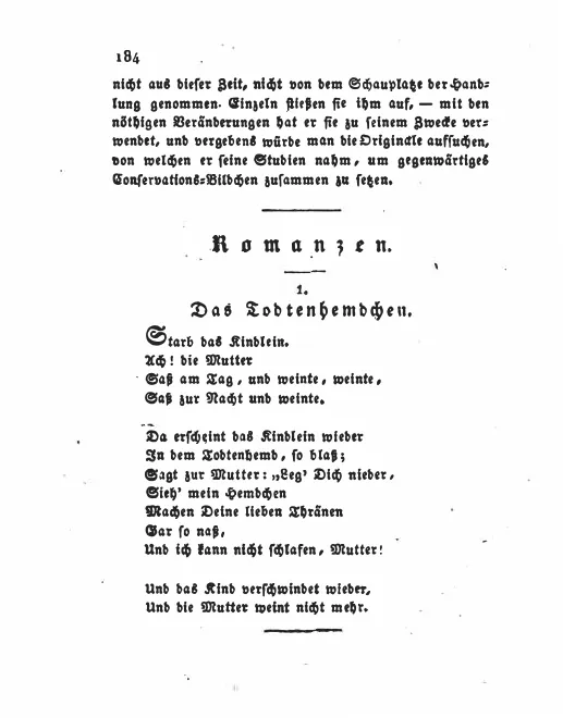 First page of Das Totenhemdchen