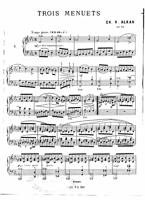 First page of Trois menuets