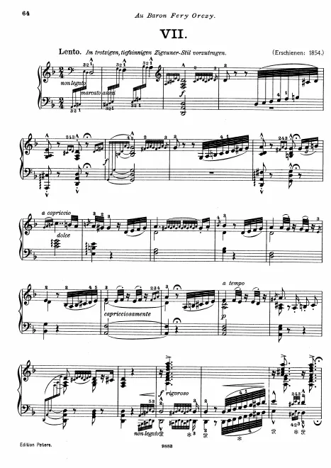First page of Hungarian Rhapsody No.7