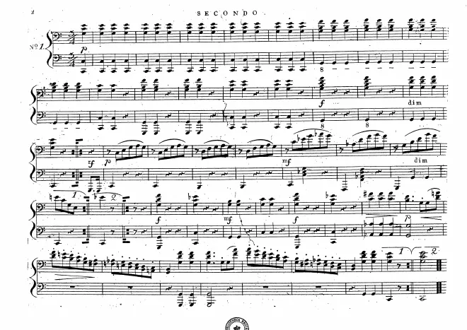 First page of 6 Waltzes for Piano 4 hands