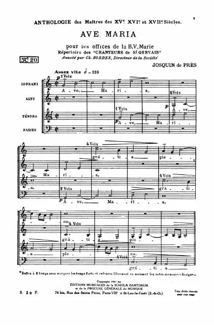 First page of Ave Maria…virgo serena