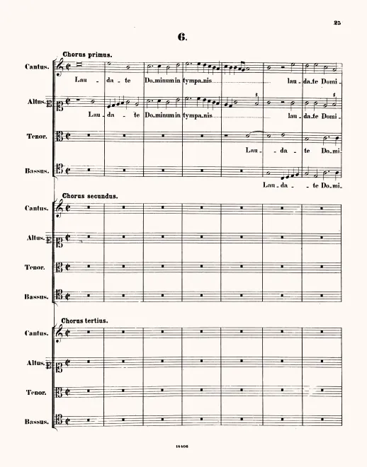 First page of Laudate Dominum in tympanis