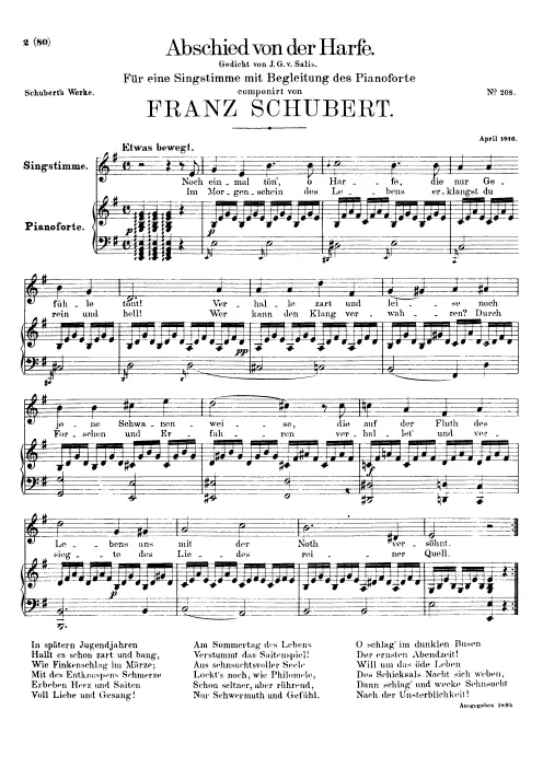 First page of Abschied von der Harfe