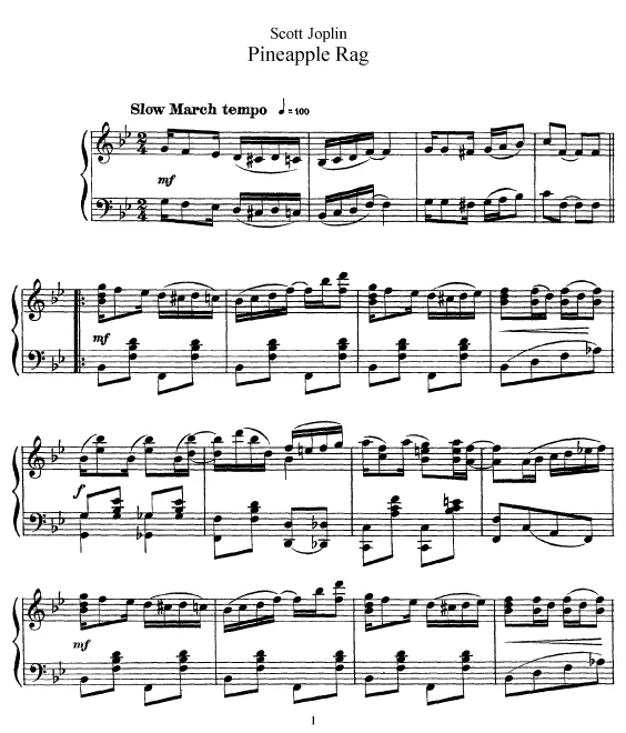 First page of Pine Apple Rag