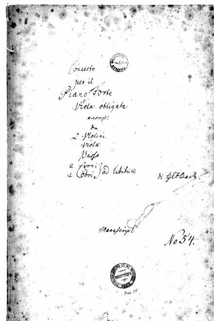 First page of Double Concerto for Viola and Piano