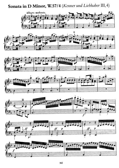 First page of Keyboard Sonata in D minor