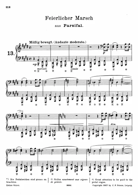 First page of Feierlicher Marsch zum heiligen Gral aus Parsifal