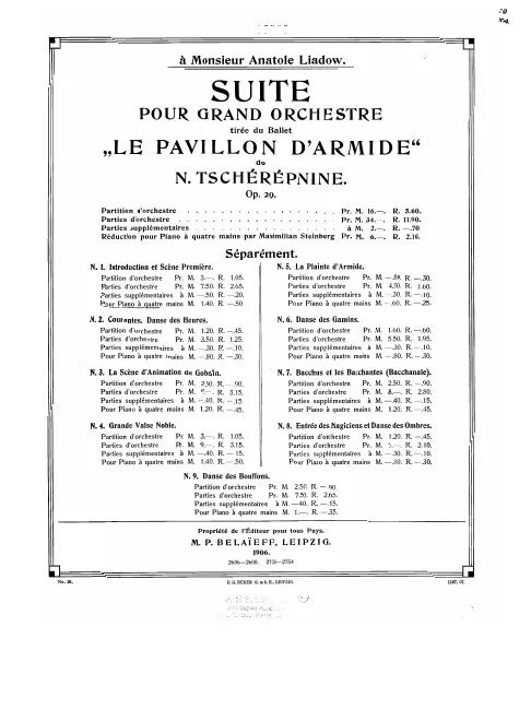 First page of Le Pavillon d'Armide