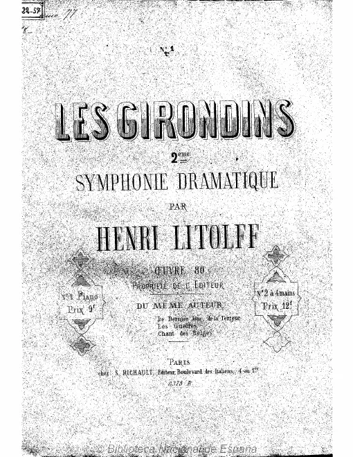 First page of Les girondins / Die Girondisten