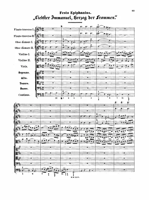 First page of Liebster Immanuel, Herzog der Frommen