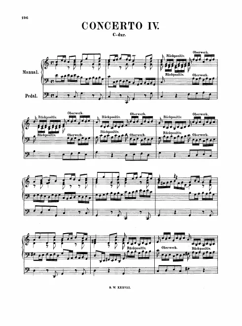 First page of Organ Concerto in C major