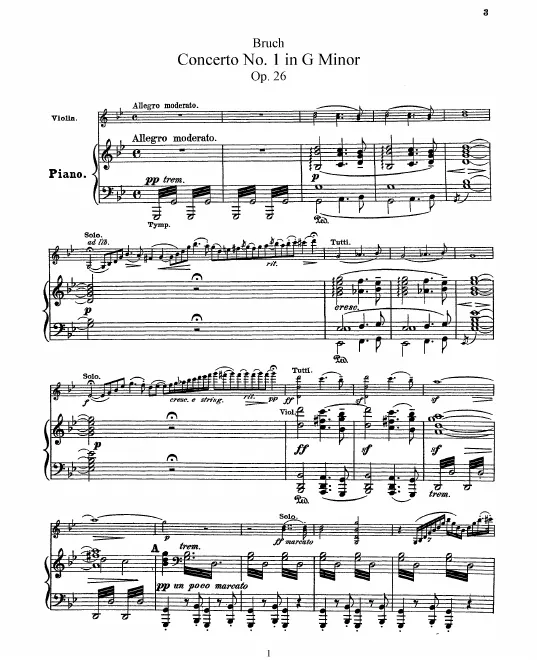 First page of Violin Concerto No.1