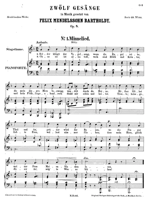 First page of 12 Gesänge