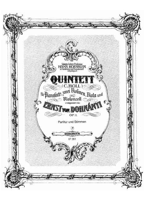 First page of Piano Quintet No.1 in C minor