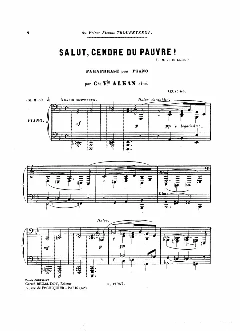 First page of Salut, cendre du pauvre!