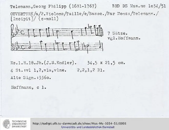 First page of Ouverture-Suite in C minor