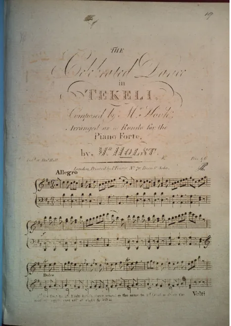 First page of Rondo on a Dance from 'Tekeli'