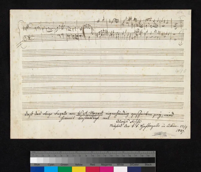 First page of Fugue in G major, K.Anh.A 61
