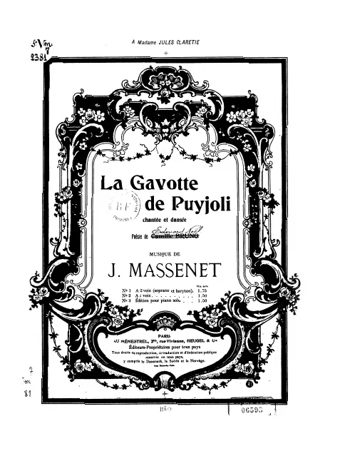 First page of La gavotte de Puyjoli