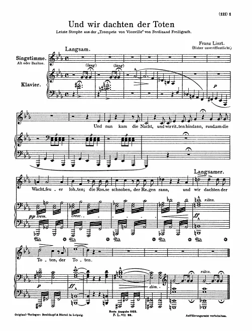 First page of Und wir dachten der Toten