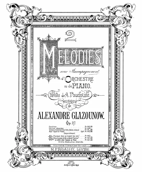 First page of 2 Mélodies