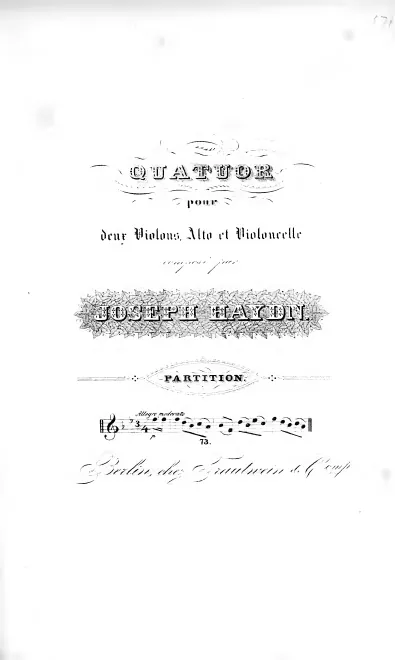 First page of String Quartet in B-flat major, Hob.III:16