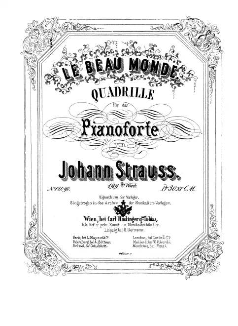 First page of Le beau monde Quadrille
