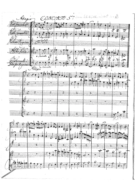 First page of Concerto Grosso in E minor