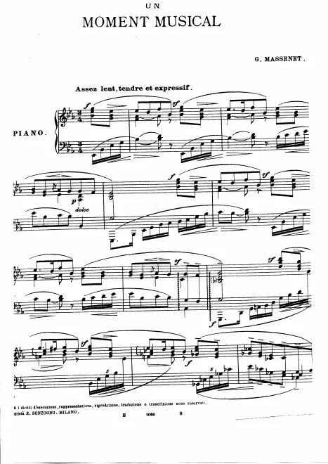 First page of Un momento musicale