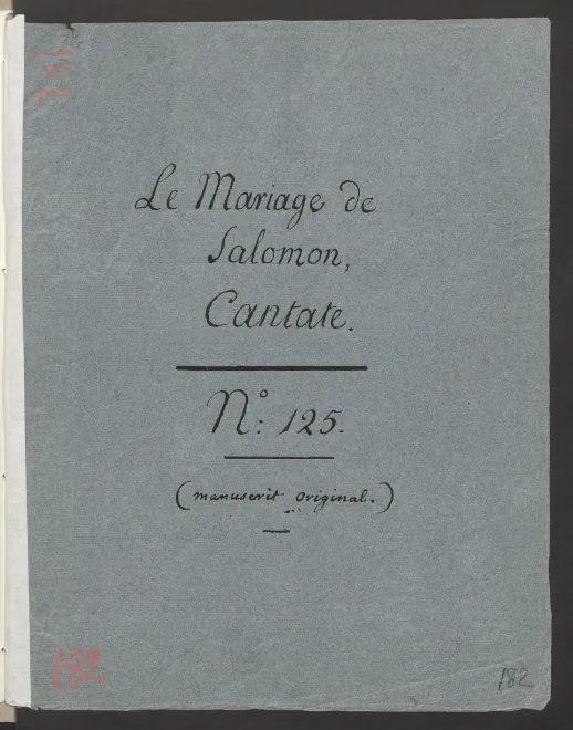 First page of Le mariage de Salomon