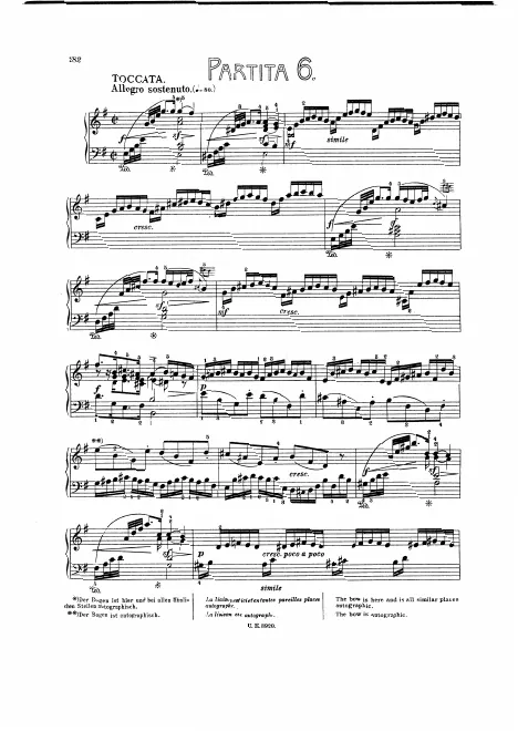 First page of Partita in E minor