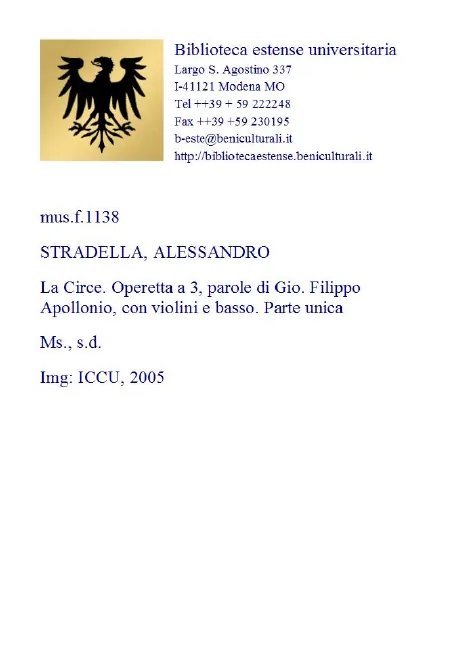 First page of La Circe