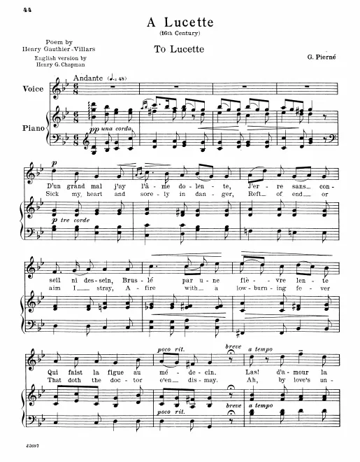 First page of A Lucette
