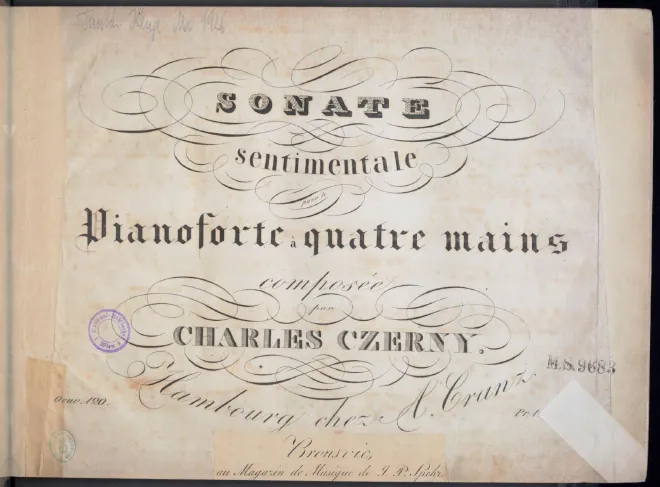 First page of Sonate sentimentale for Piano 4 Hands