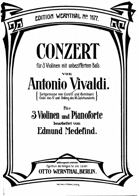 First page of Concerto for 3 Violins in F major