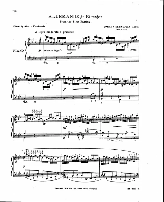 First page of Partita in B-flat major
