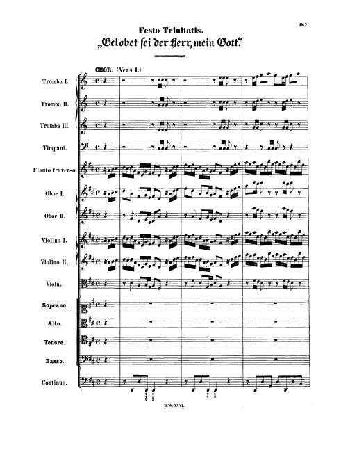 First page of Gelobet sei der Herr, mein Gott
