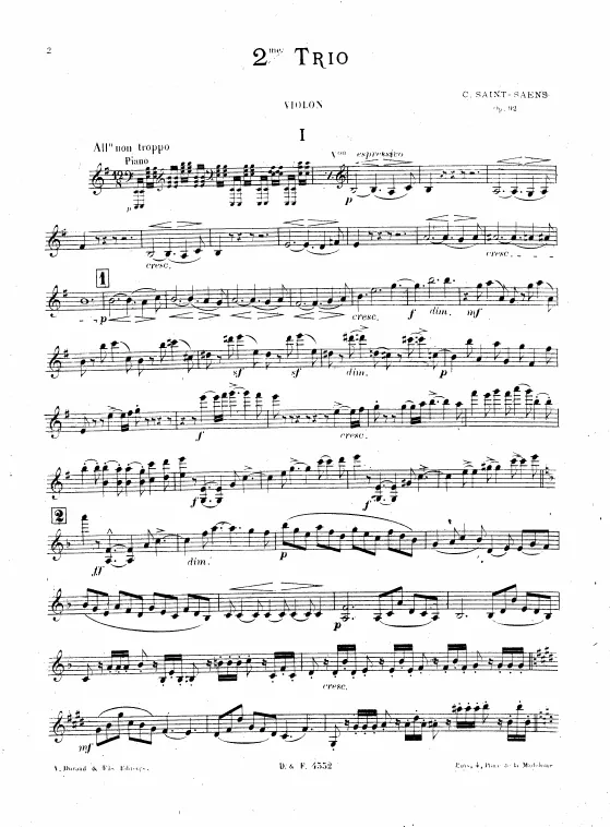 First page of Piano Trio No. 2