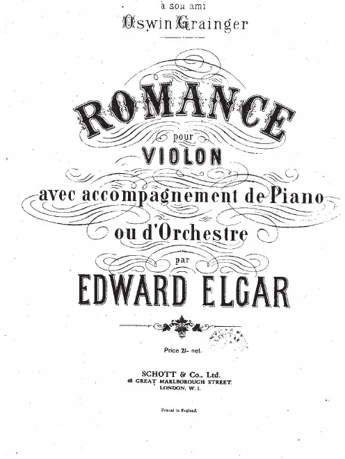 First page of Romance for Violin and Piano