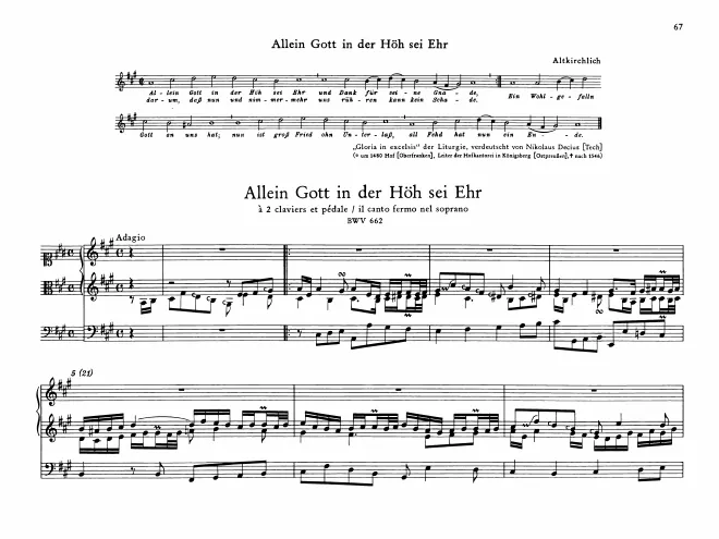 First page of Allein Gott in der Höh sei Ehr