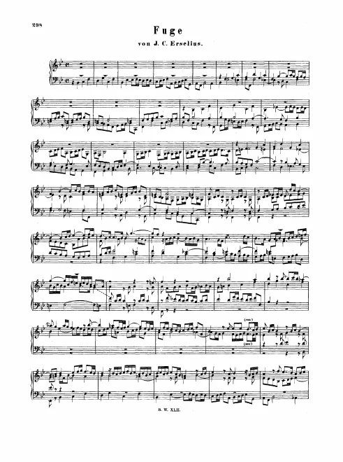 First page of Fugue in B-flat major