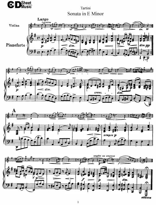 First page of Violin Sonata
